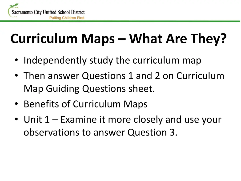curriculum maps what are they