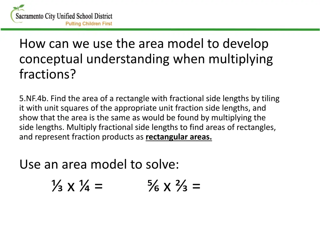 how can we use the area model to develop