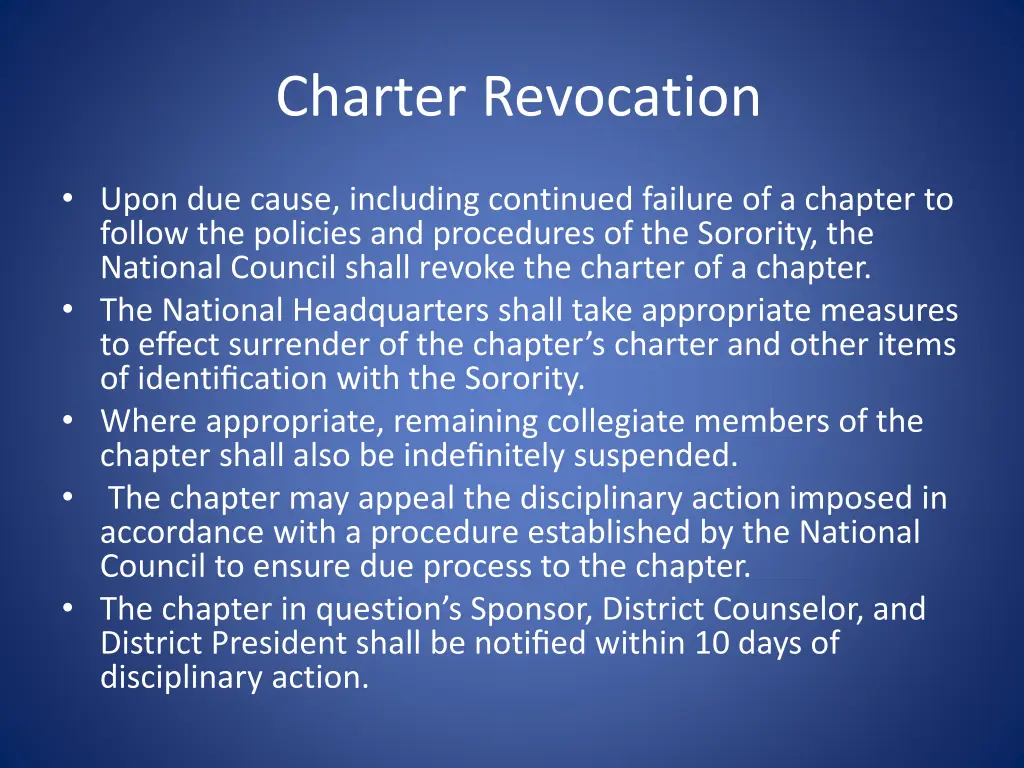 charter revocation