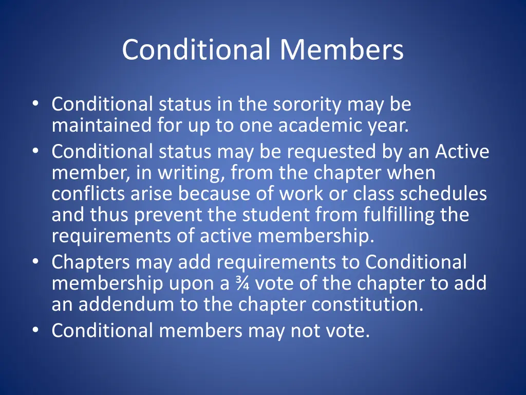 conditional members