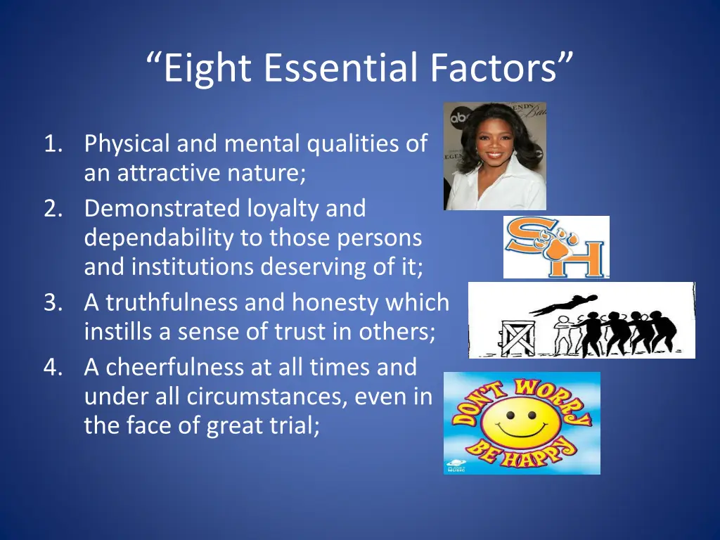 eight essential factors