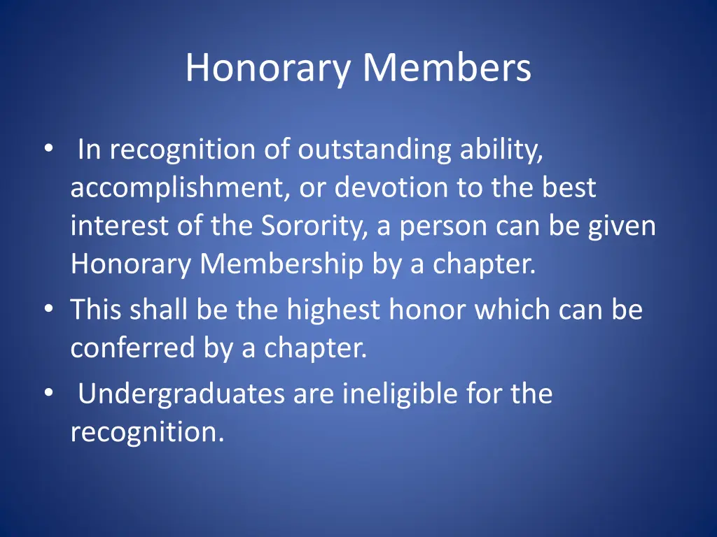 honorary members
