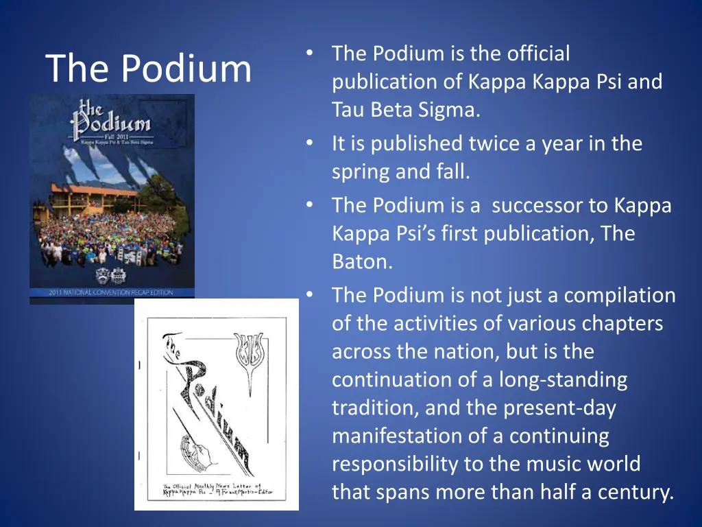 the podium is the official publication of kappa