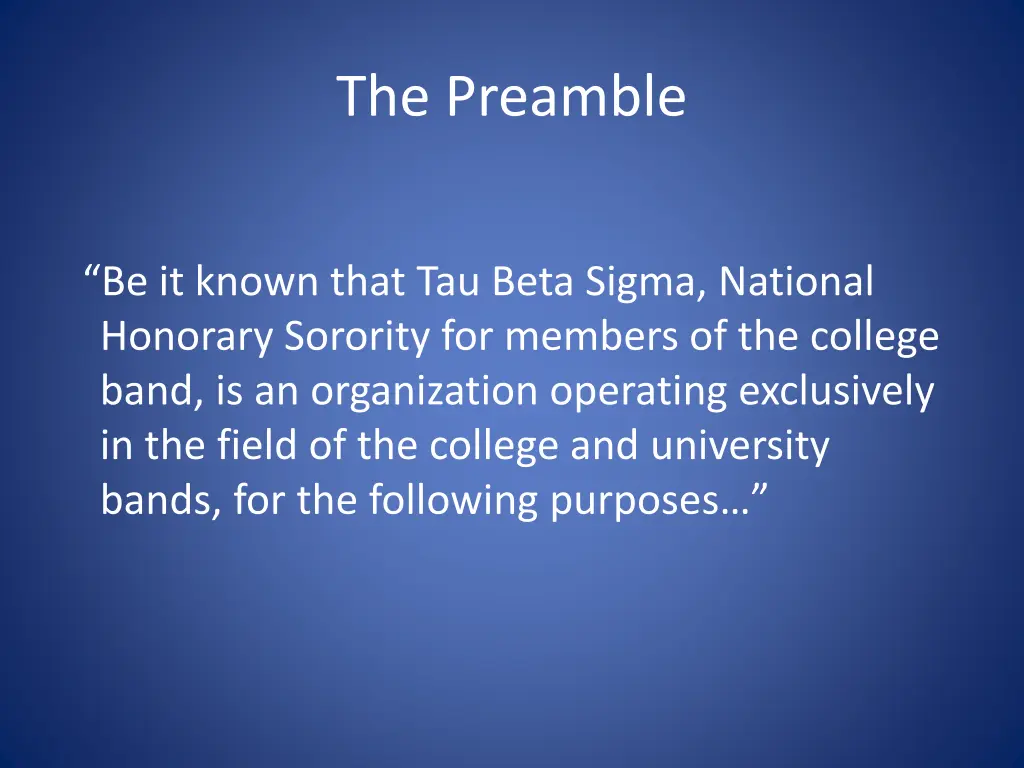 the preamble