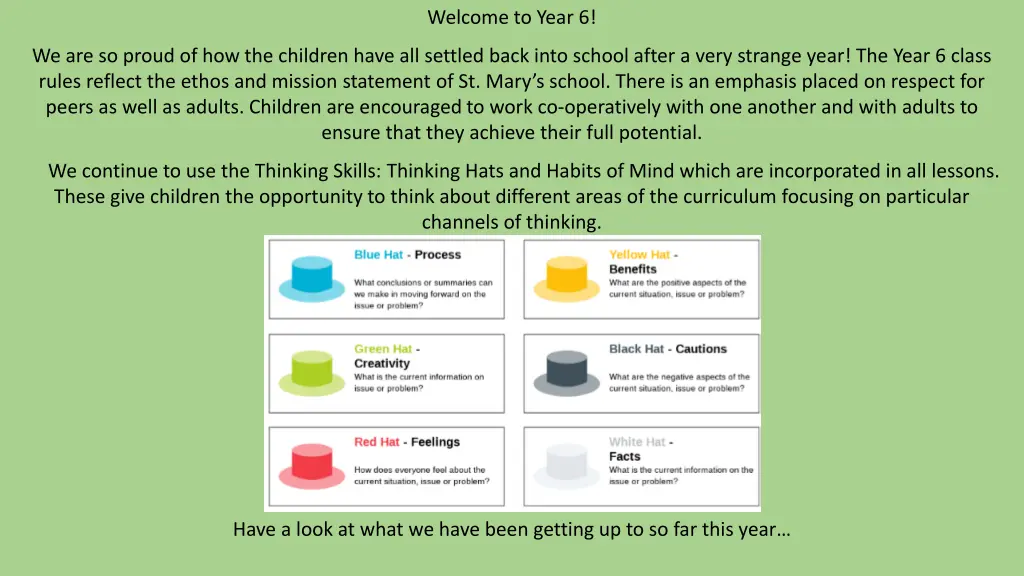 welcome to year 6