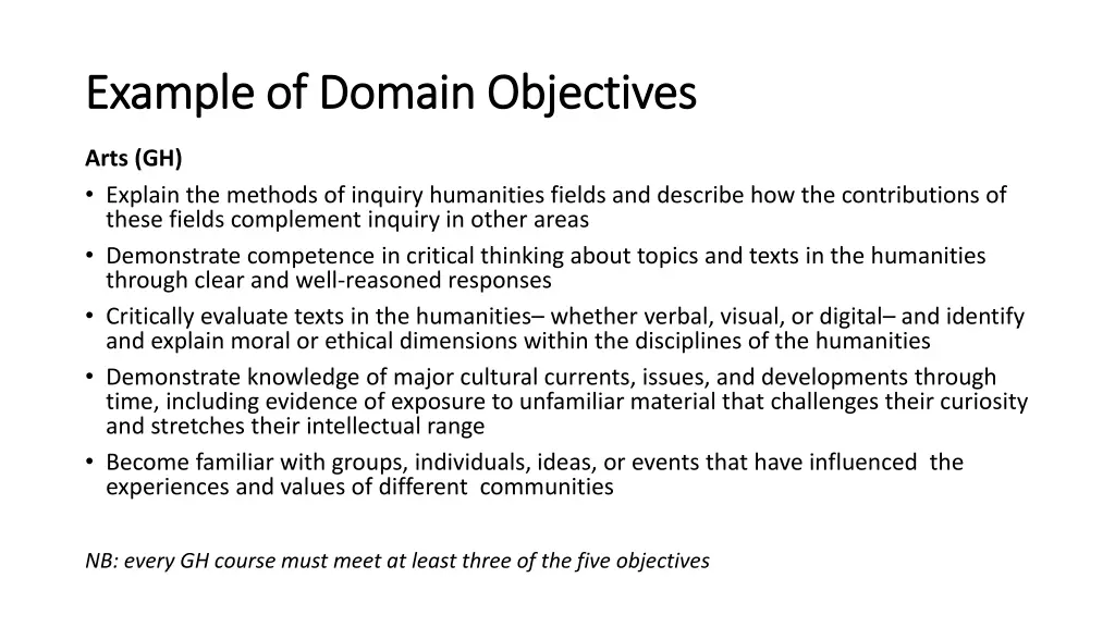 example of domain objectives example of domain 1