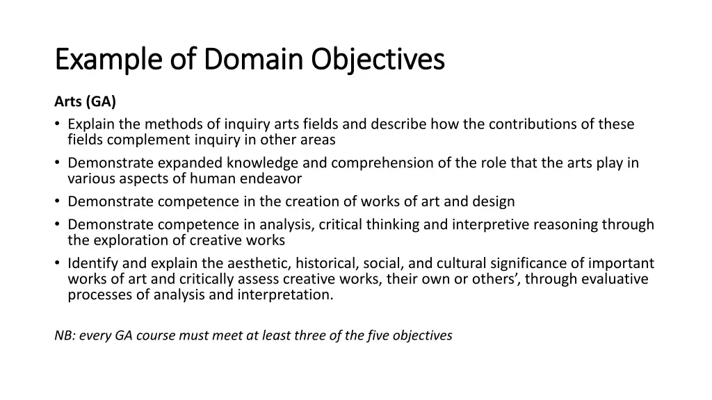 example of domain objectives example of domain