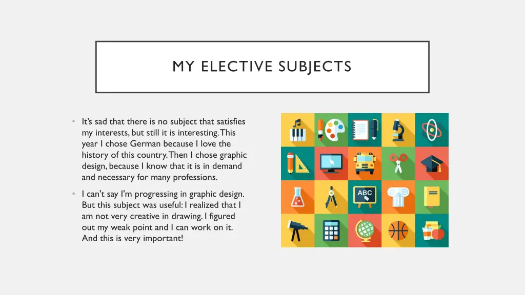 my elective subjects