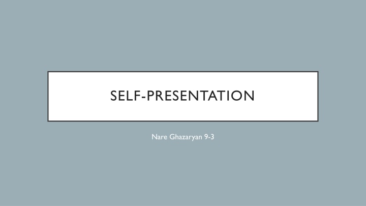 self presentation