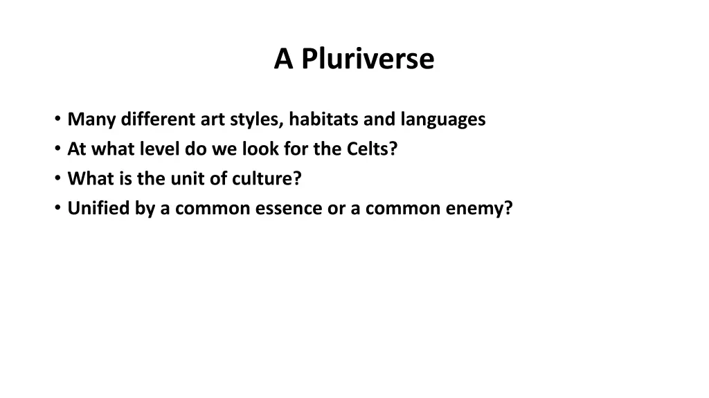 a pluriverse
