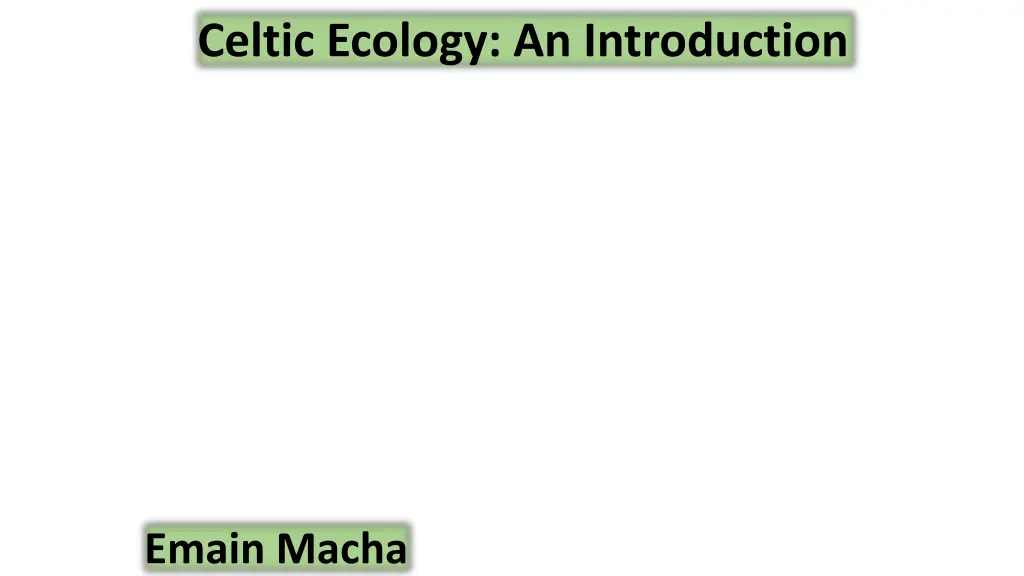 celtic ecology an introduction 1