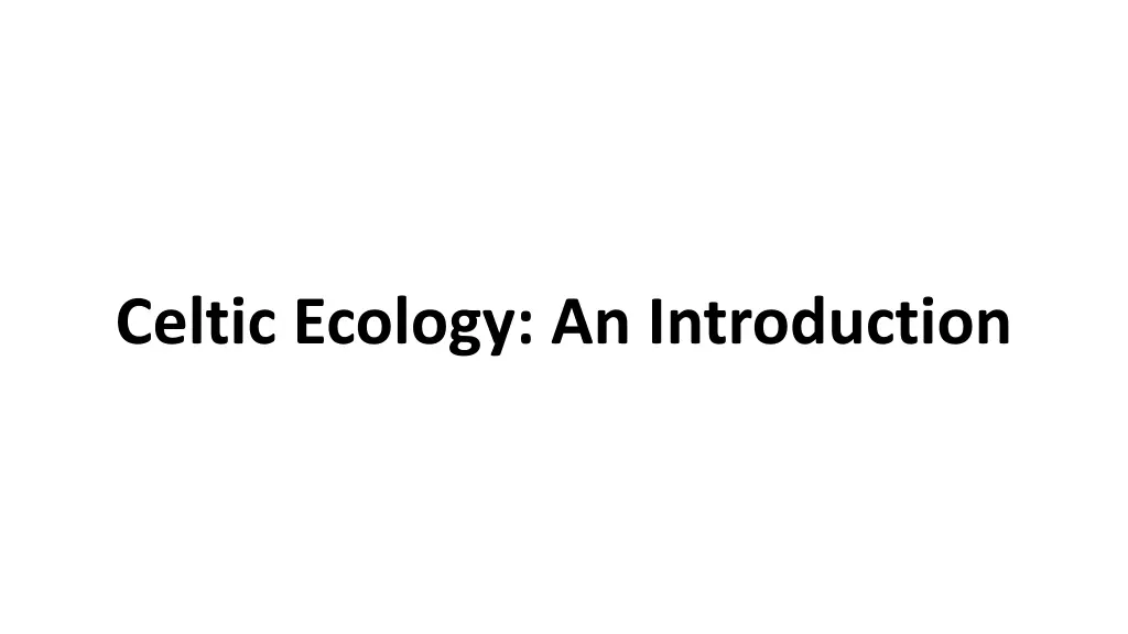 celtic ecology an introduction