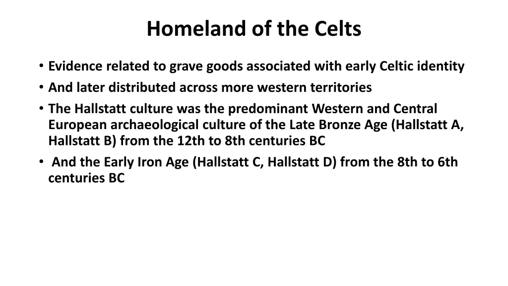 homeland of the celts