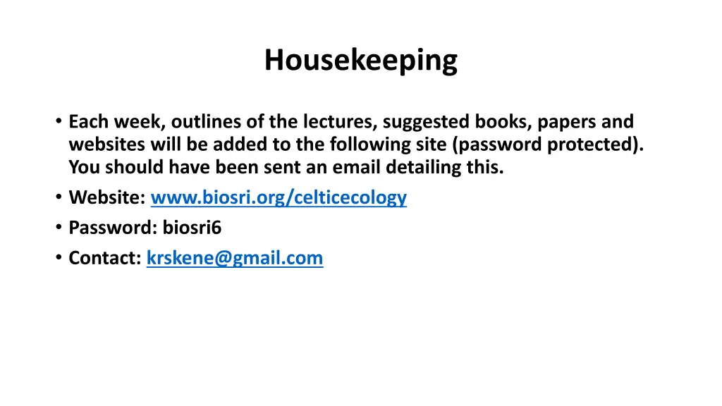 housekeeping