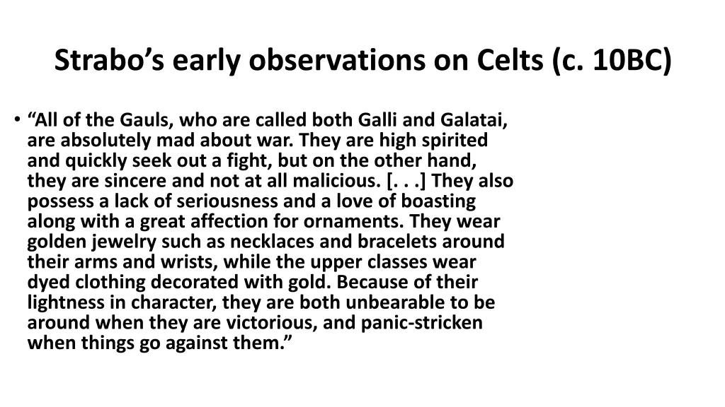 strabo s early observations on celts c 10bc