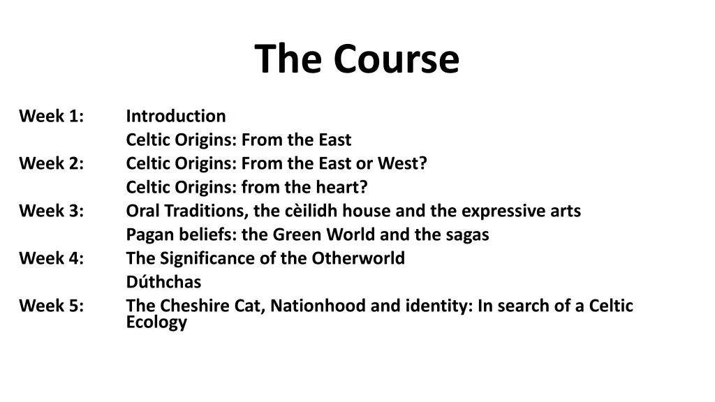 the course
