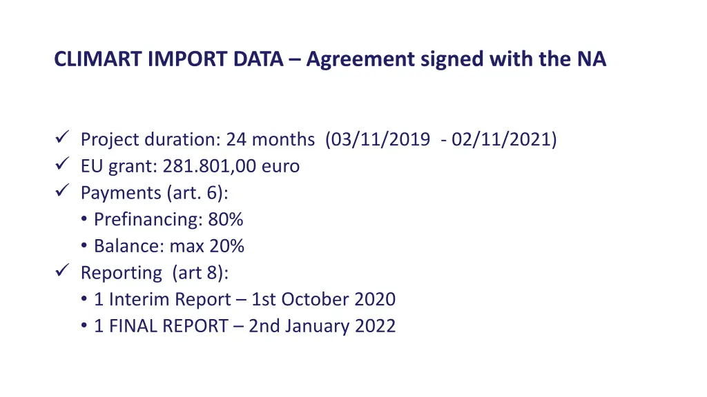 climart import data agreement signed with the na