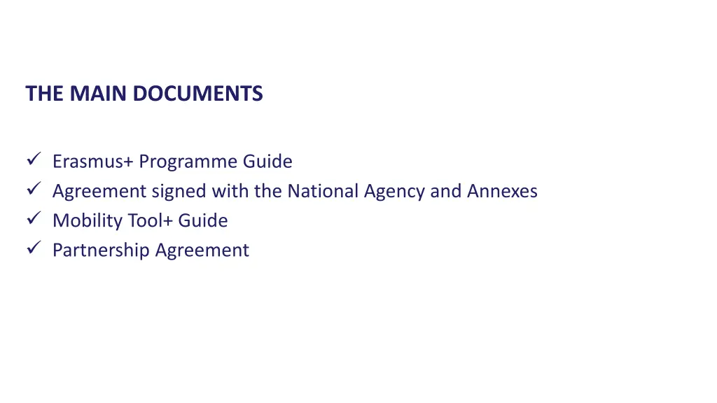 the main documents
