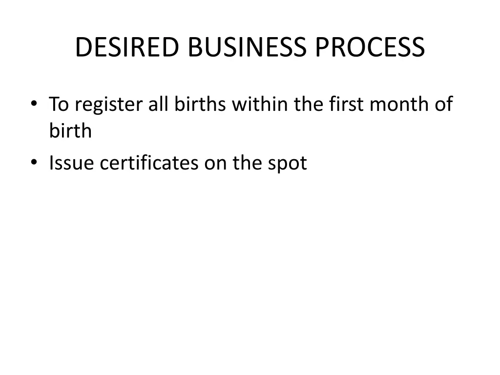 desired business process