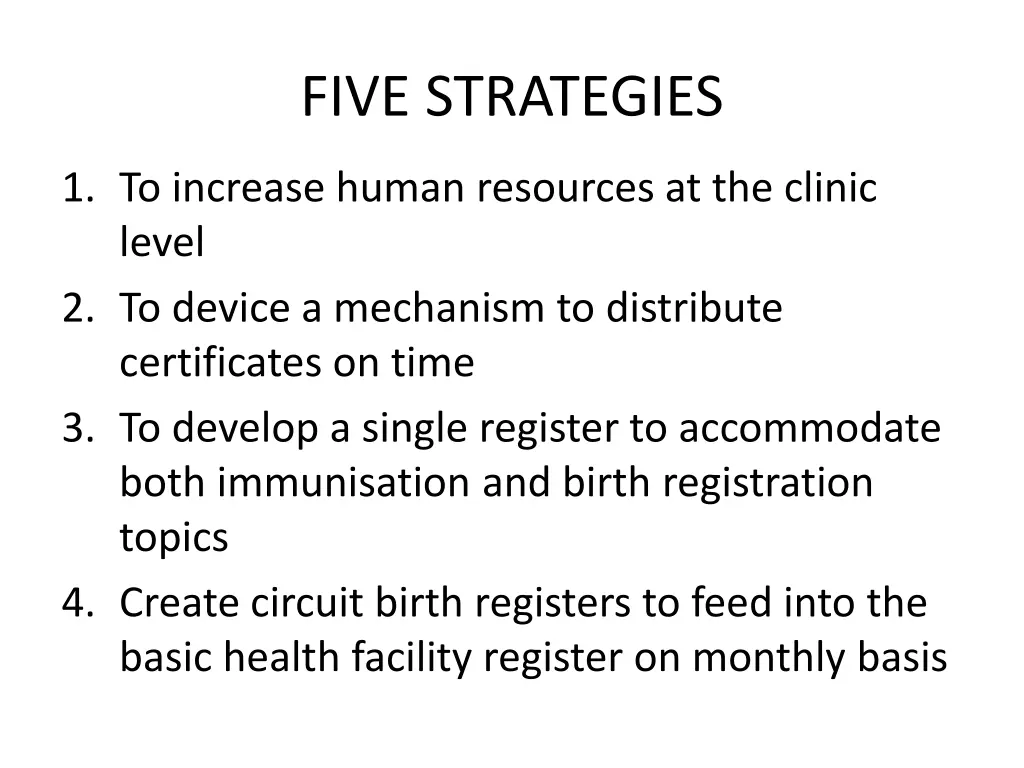five strategies