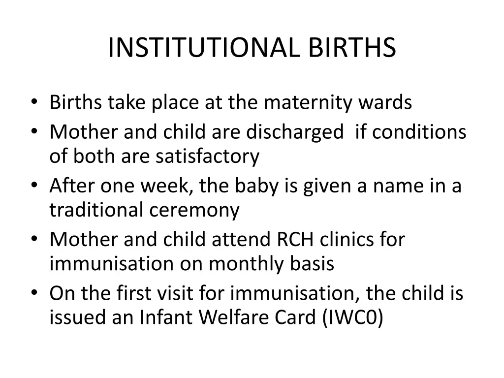 institutional births