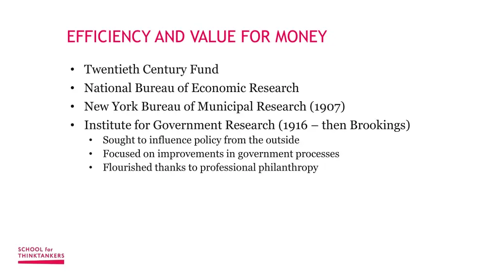 efficiency and value for money