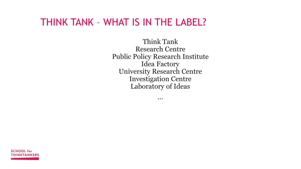 think tank what is in the label