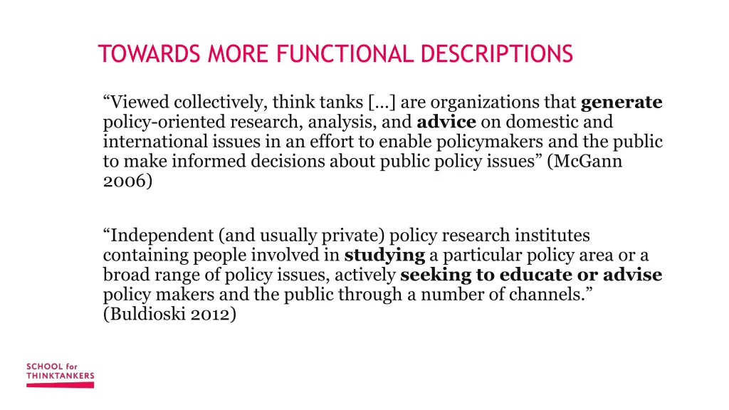 towards more functional descriptions