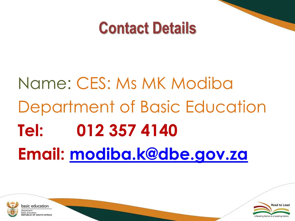 contact details