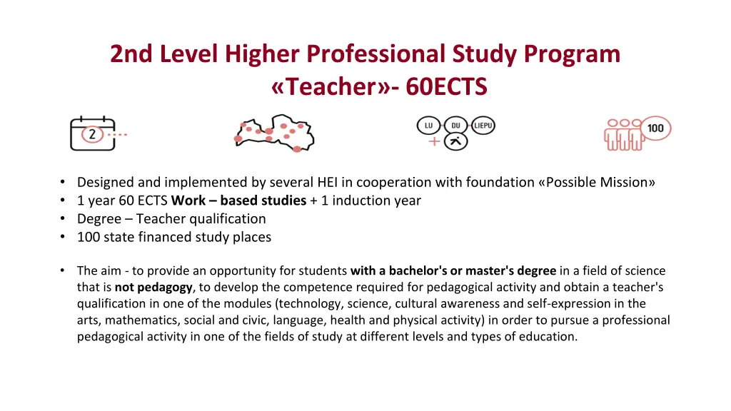 2nd level higher professional study program
