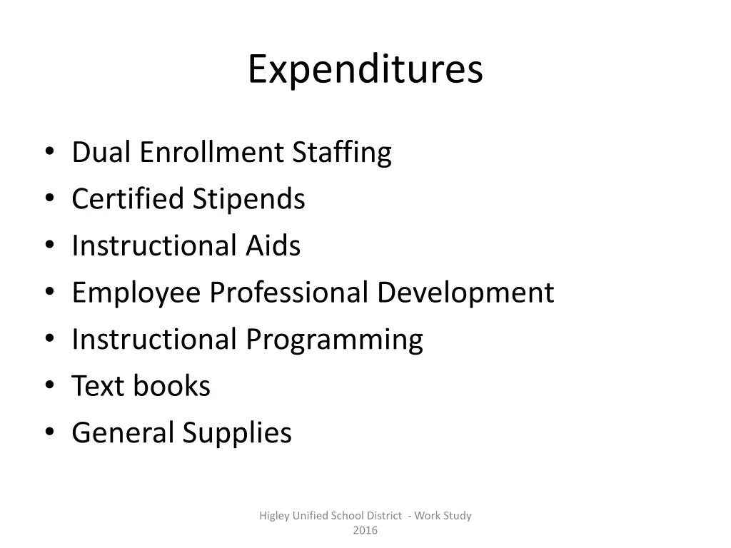 expenditures