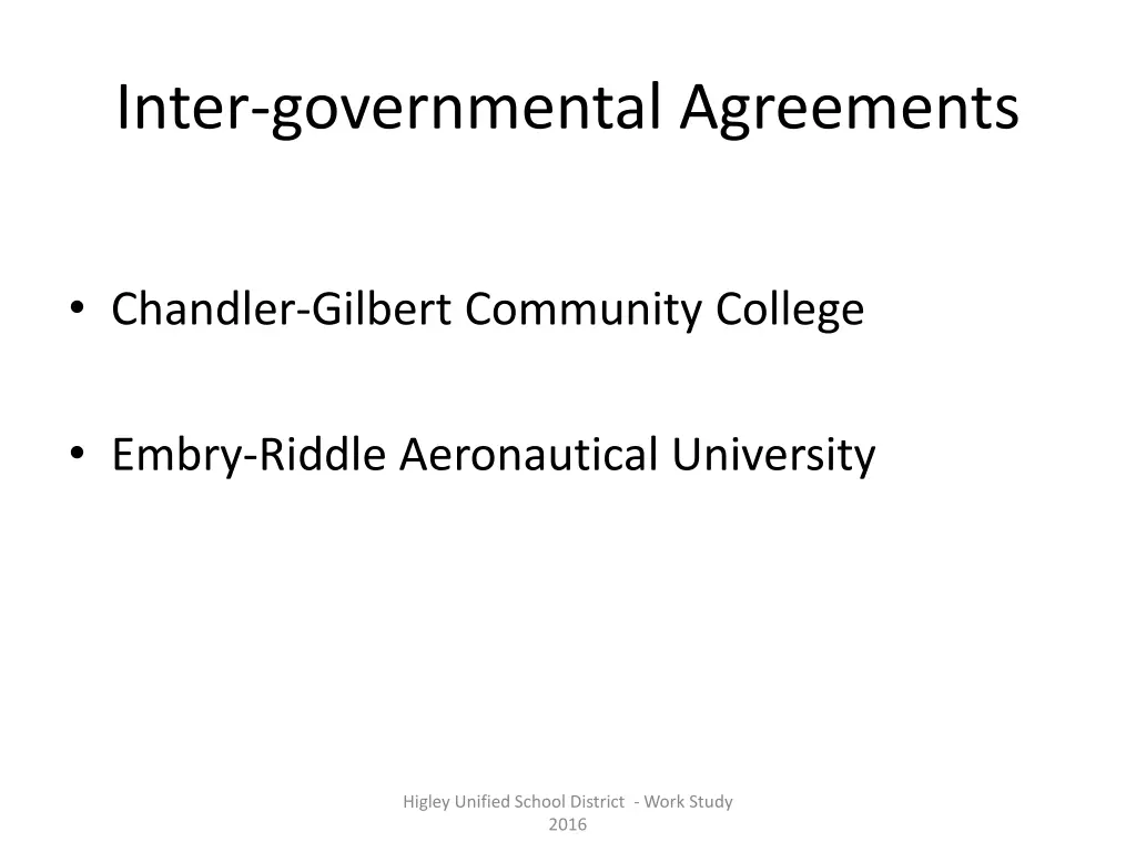 inter governmental agreements