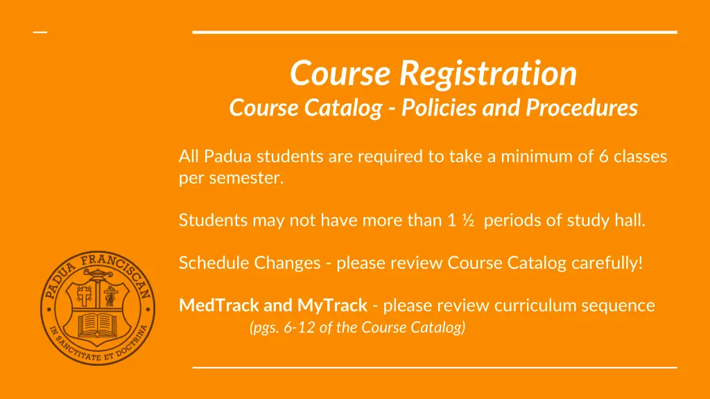 course registration course catalog policies