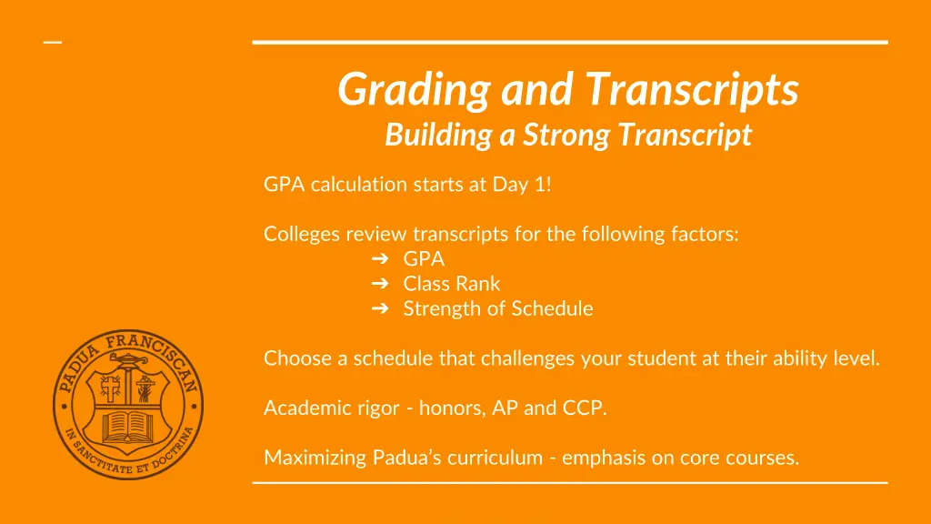 grading and transcripts building a strong