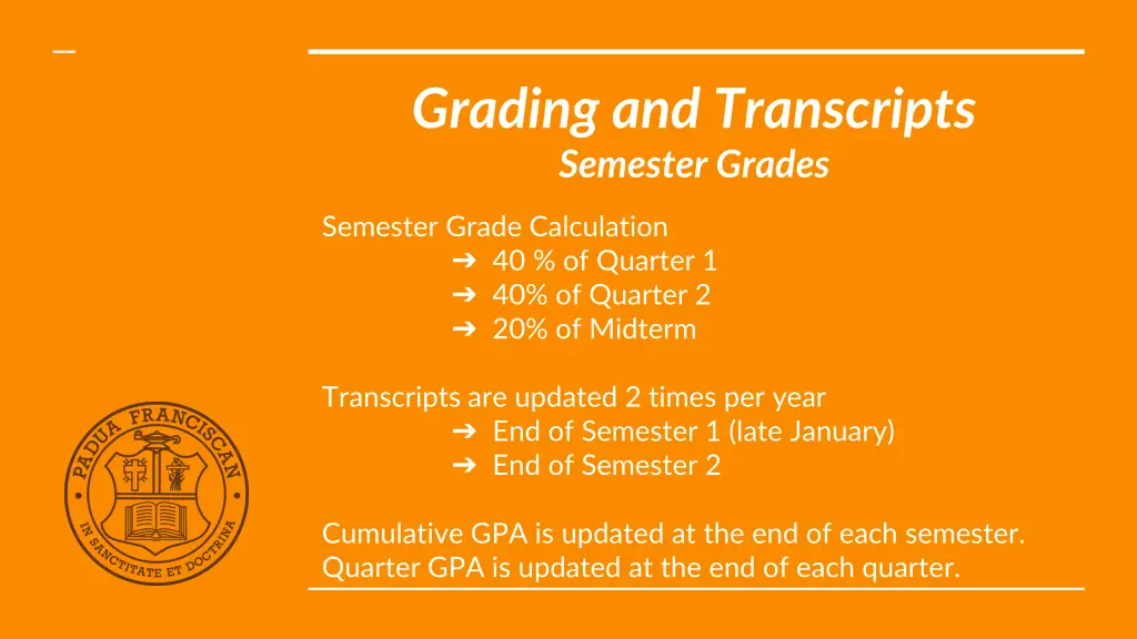 grading and transcripts semester grades