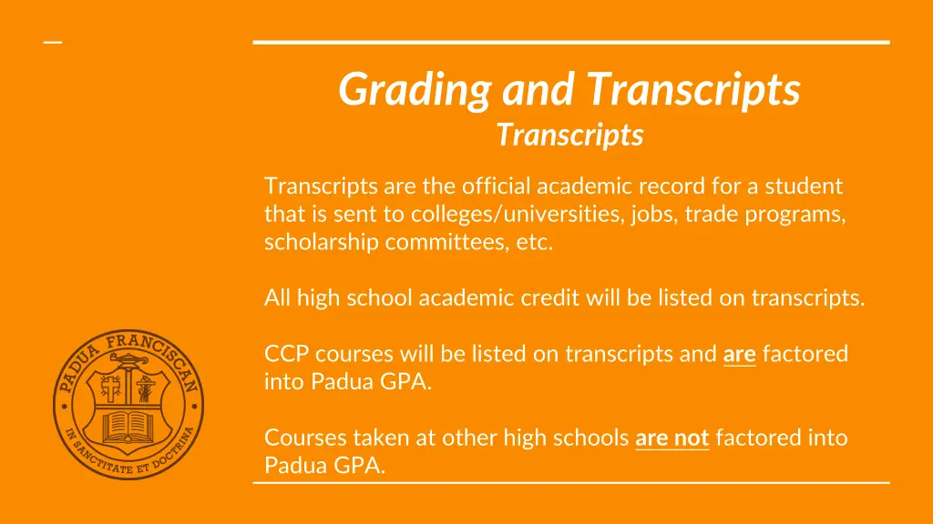 grading and transcripts transcripts
