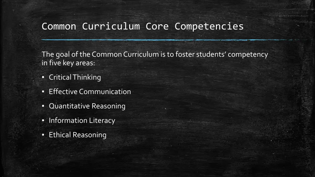 common curriculum core competencies