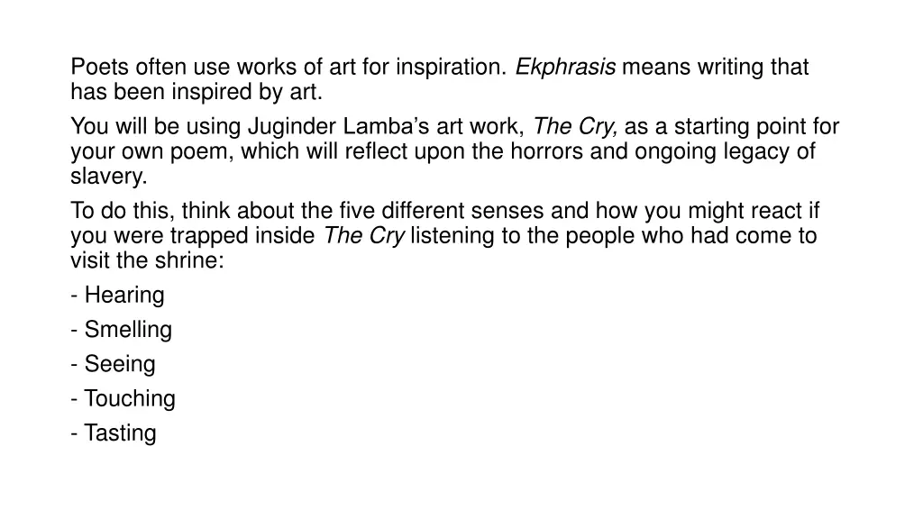 poets often use works of art for inspiration