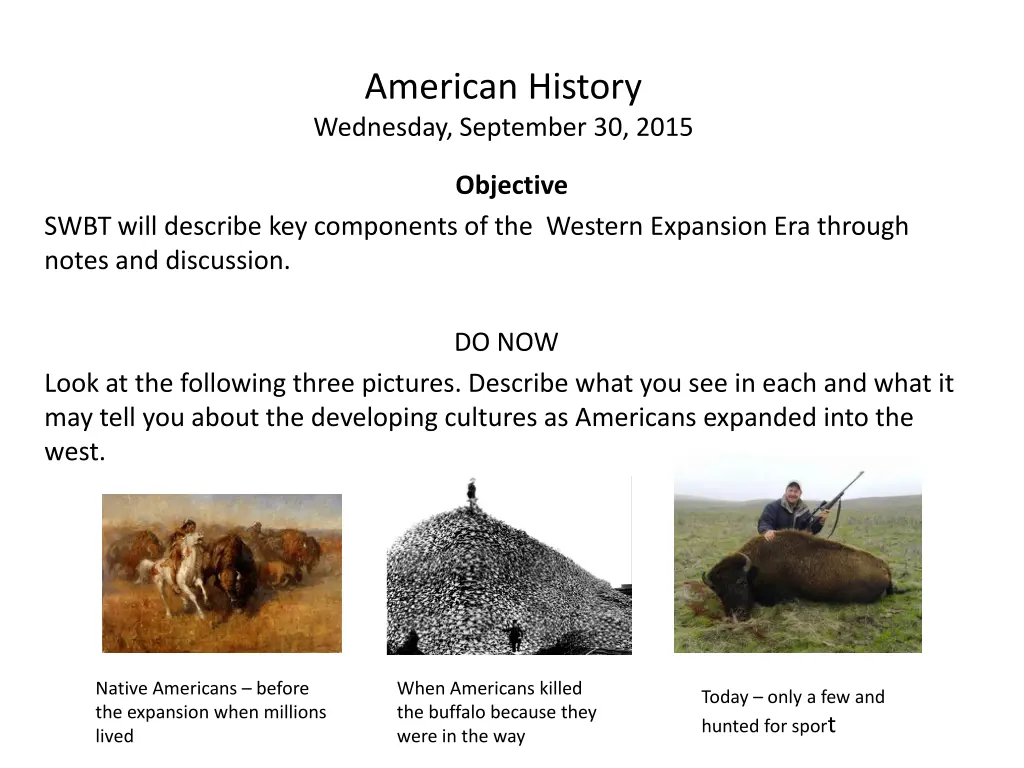american history wednesday september 30 2015