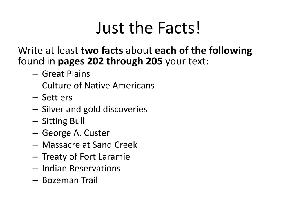 just the facts