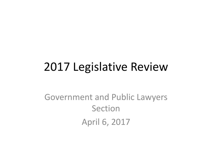 2017 legislative review