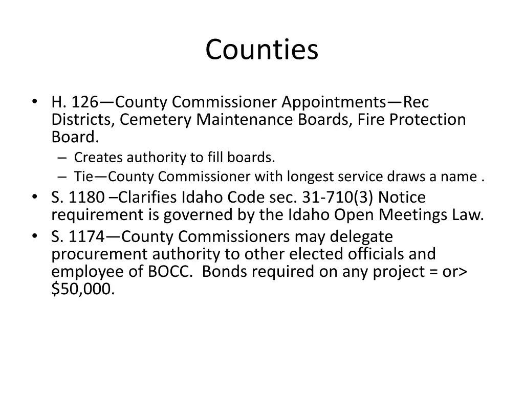 counties