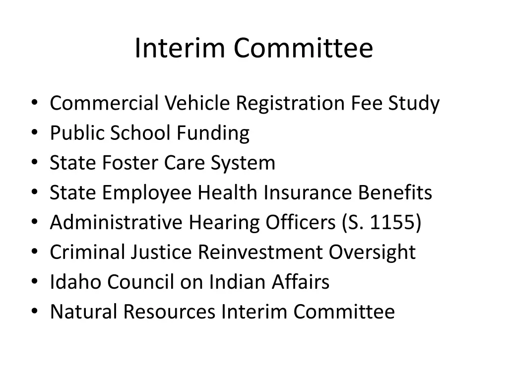 interim committee