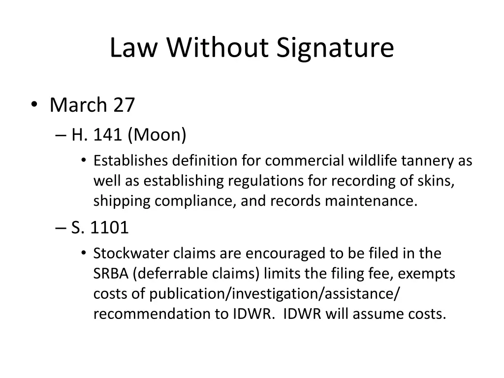 law without signature