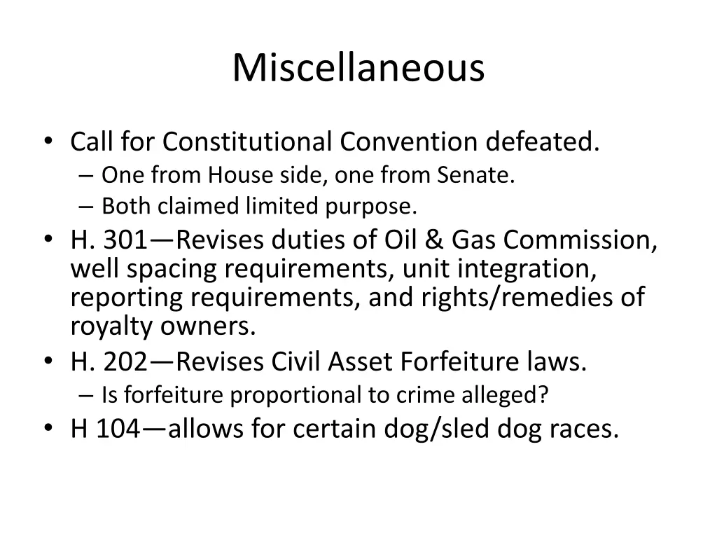 miscellaneous