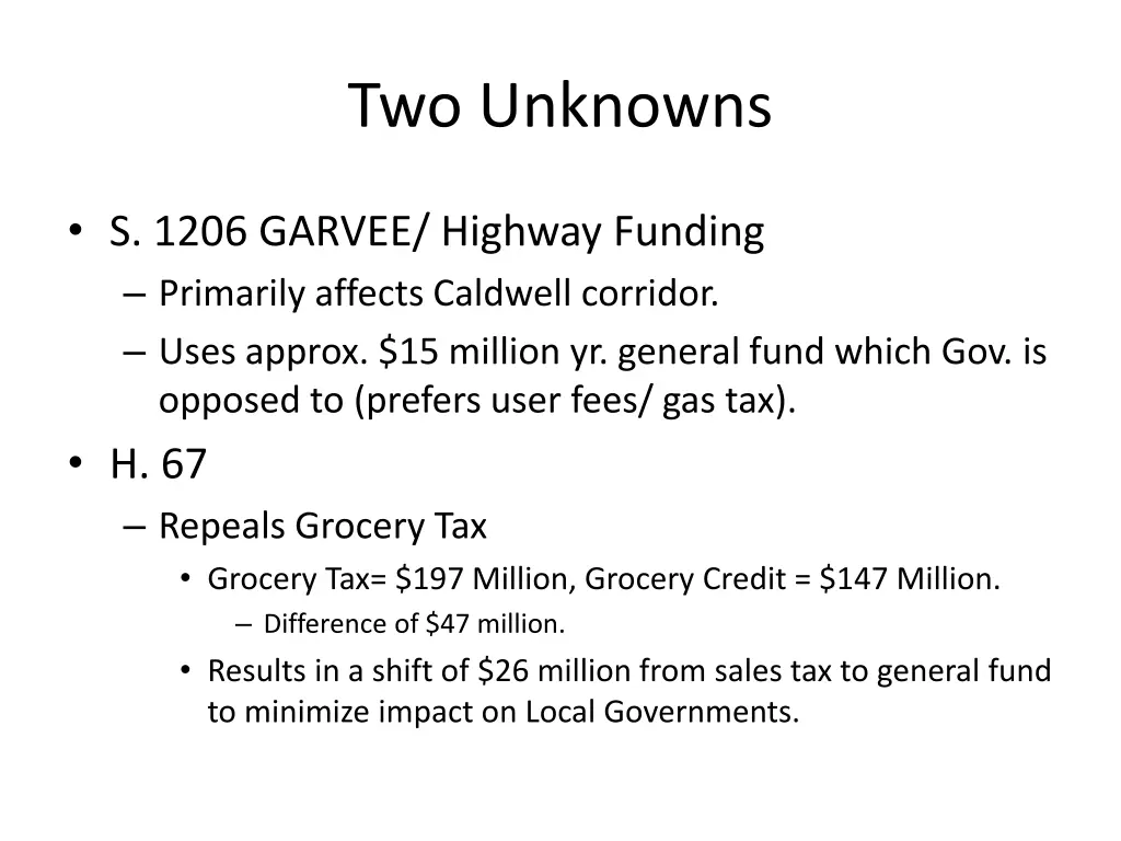 two unknowns