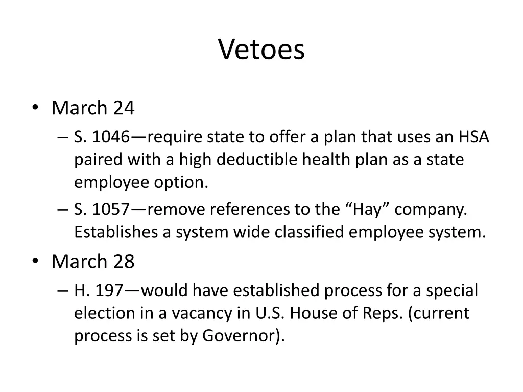 vetoes