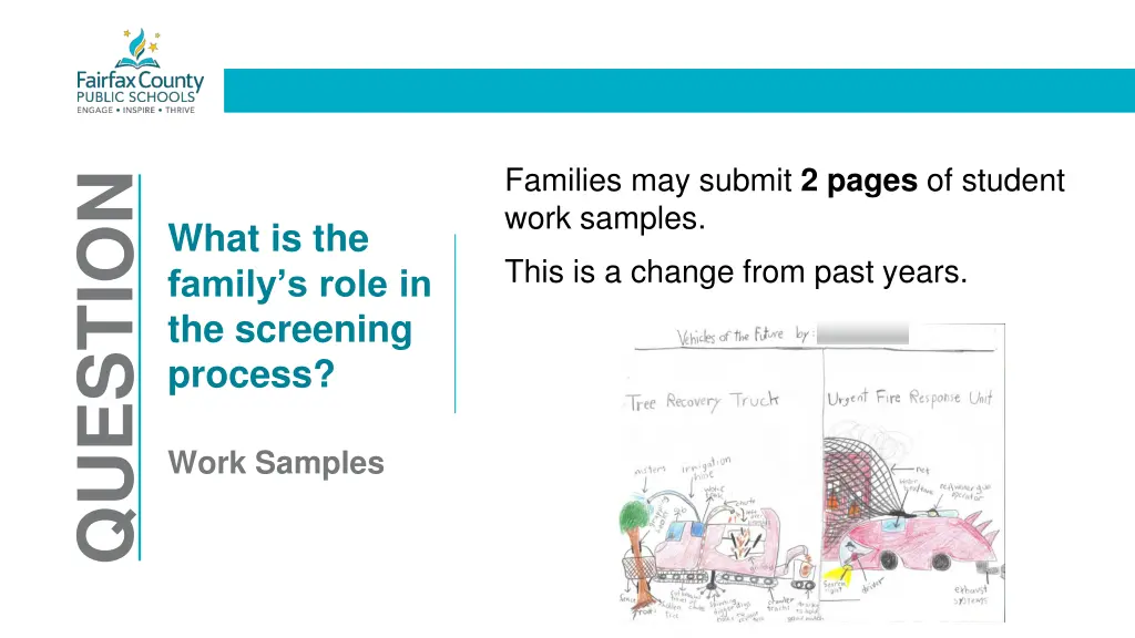 families may submit 2 pages of student work