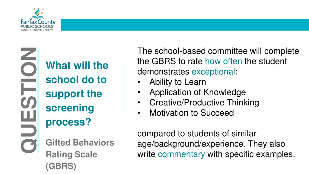 the school based committee will complete the gbrs