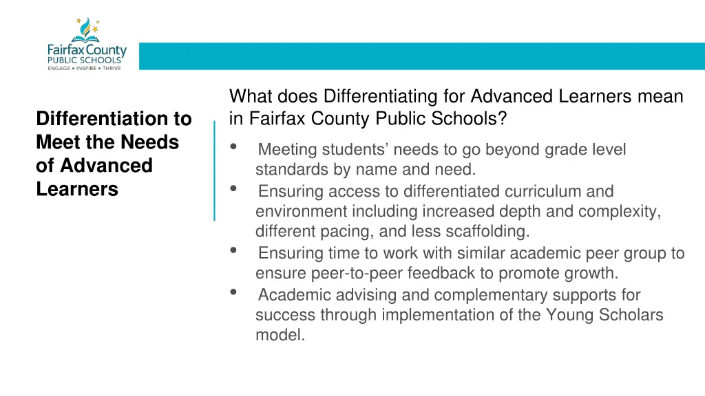 what does differentiating for advanced learners